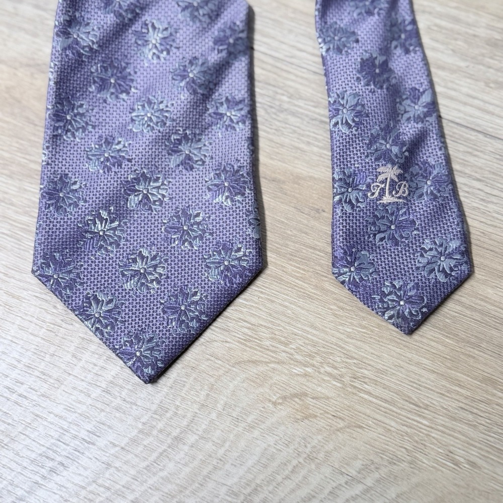 Tommy Bahama Purple Floral Designer Neck Tie Mens Classic Island Style Corpcore - Picture 9 of 13